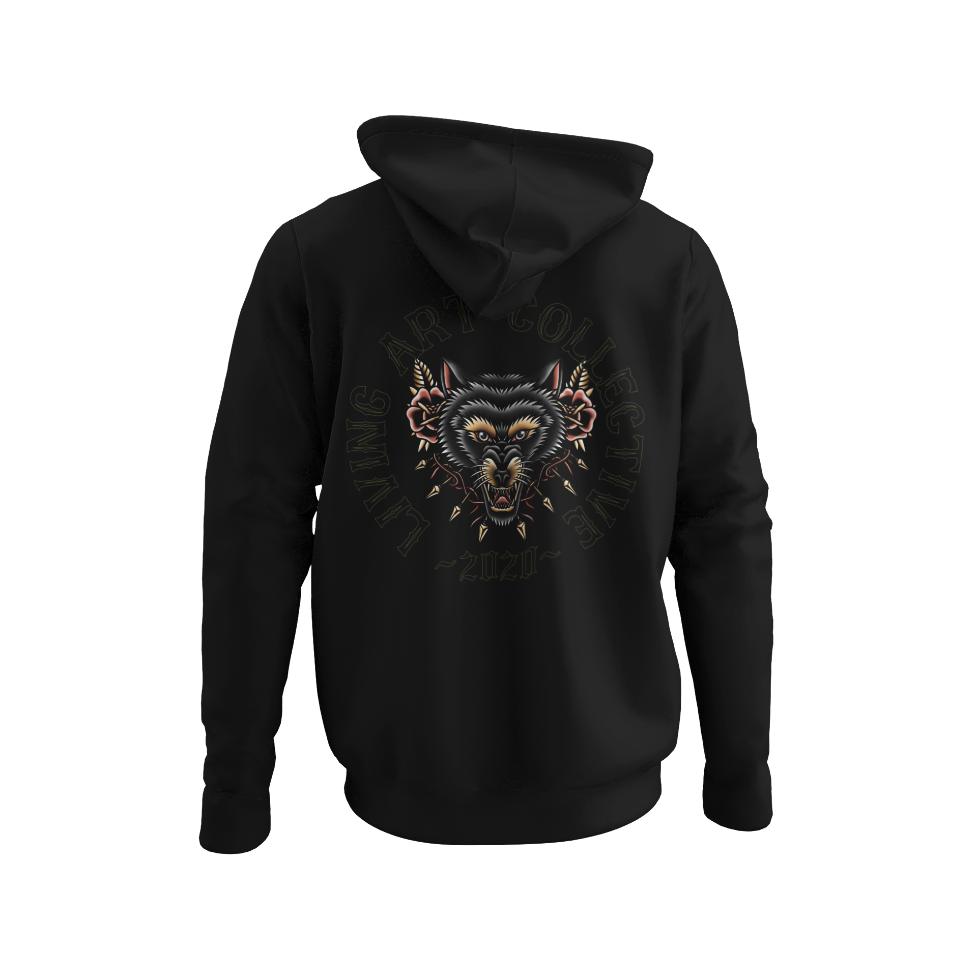 Black wolf outlet hoodie