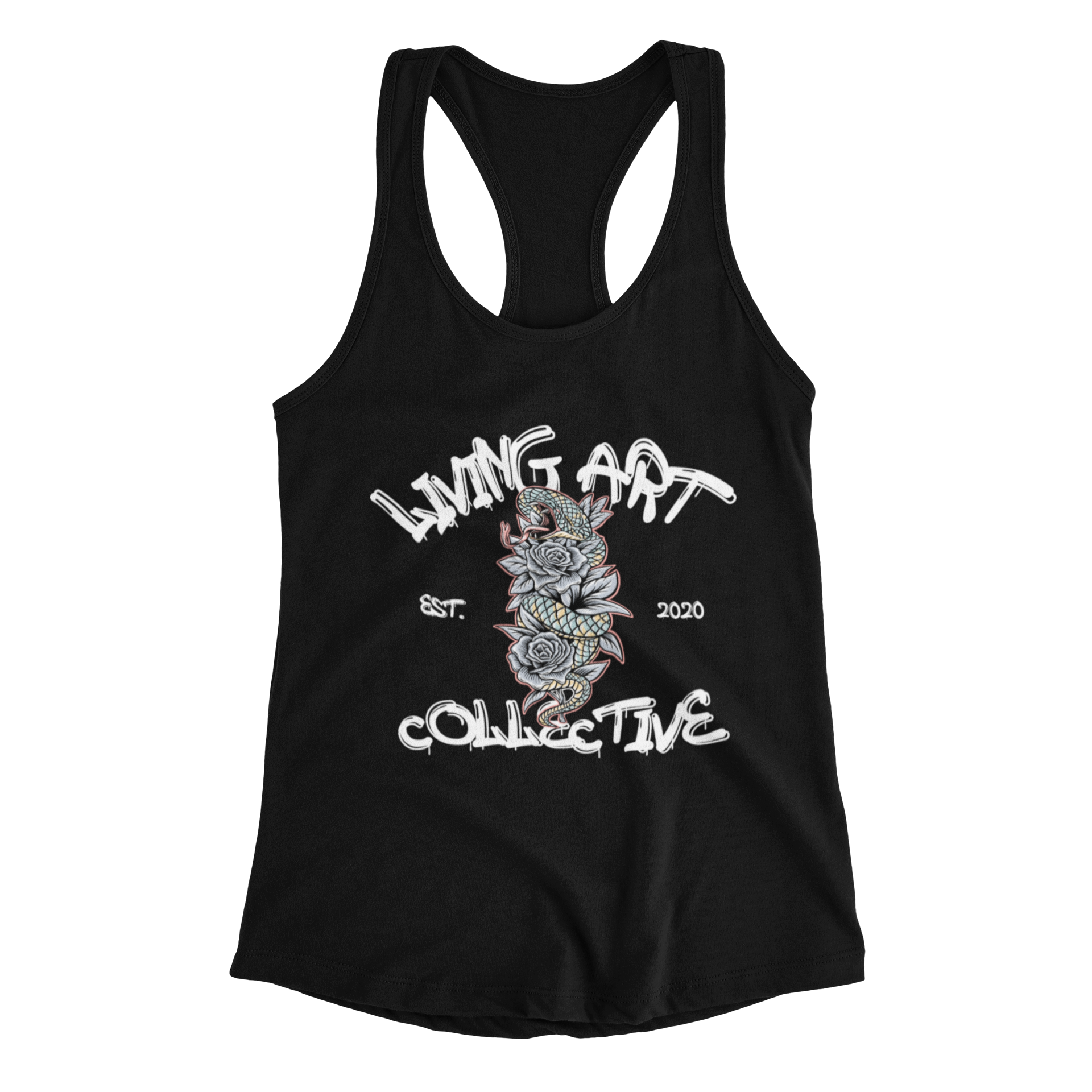 LAC women's tank collab with Graphic Artist Bima Williams