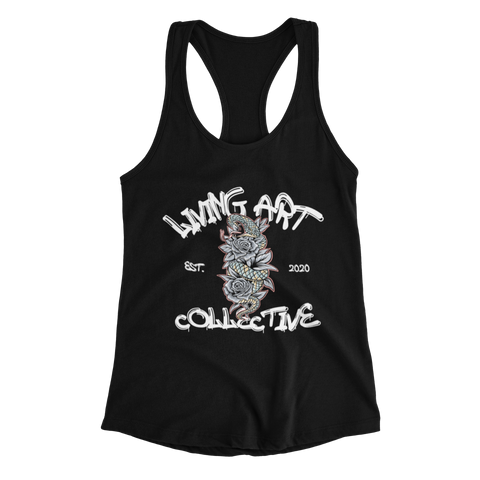 LAC women's tank collab with Graphic Artist Bima Williams